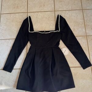 Odd Muse The Ultimate Muse Pearl Black Mini Dress